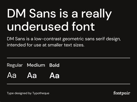 DM Sans - Free Sans-Serif Font - Fontpair