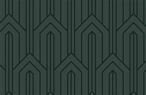 Dark Green Art Deco Line Art Wallpaper Mural | Hovia | Art deco ...