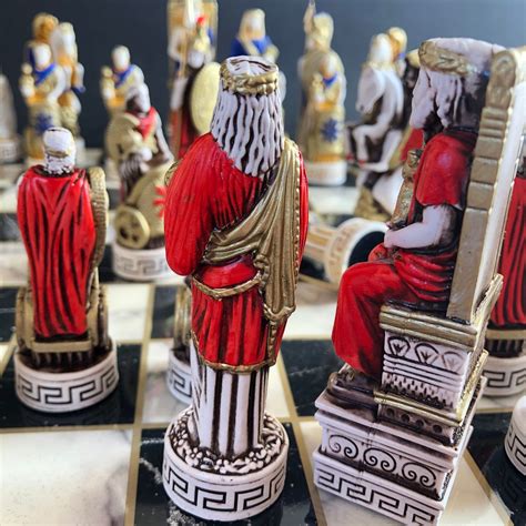 The Office Chess, Athena Themed Ceramic Hand painted Chess Pieces with ...