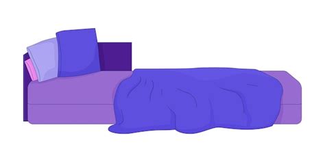 Premium Vector | Messy bed 2d linear cartoon object