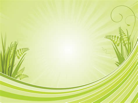 Green Lines and Plants Powerpoint Templates - Green, Nature Backgrounds