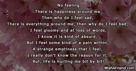 No feeling , Sad Poem