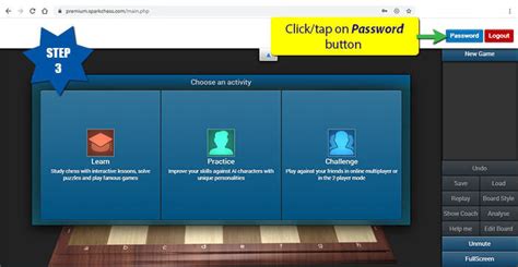 How to change your Premium Live account password - SparkChess