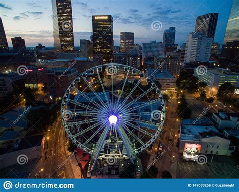 City of Atlanta Skyline at Sunrise. Stock Image - Image of skyview ...