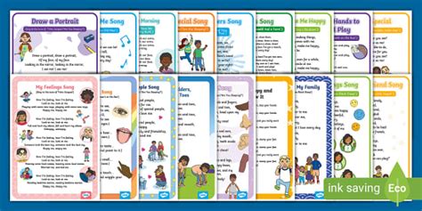 EYFS All About Me/Ourselves Songs and Rhymes Resource Pack