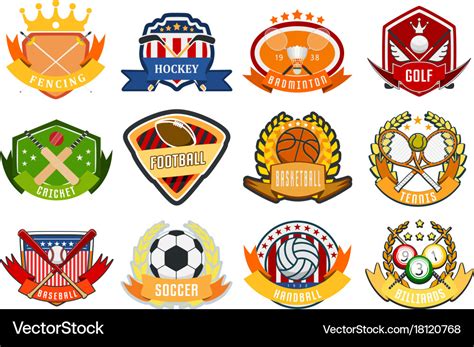 Sport game team logo play tournament label Vector Image