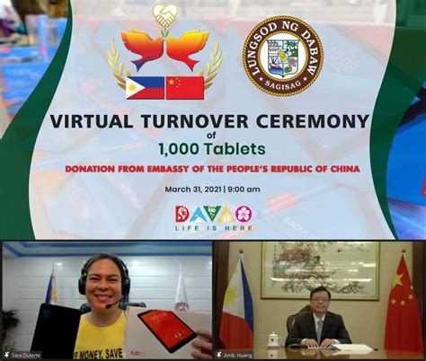 The Chinese Embassy Donated 1000 tablets to help Davao students