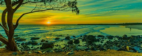 2560x1024 Beautiful Beach Sunset 2560x1024 Resolution Wallpaper, HD Nature 4K Wallpapers, Images ...