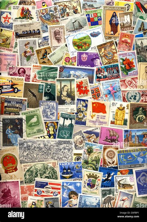 International Postage Stamps Stock Photo - Alamy