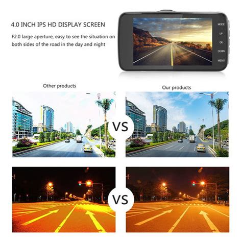 4" Dual Lens 1080P FHD 1.0MP Dash Camera Car DVR - Apogee indigo