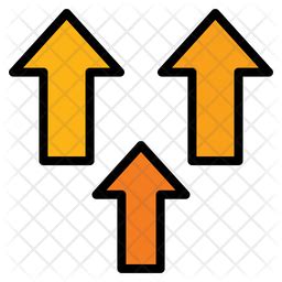 Growth Arrow Icon Icon - Download in Colored Outline Style