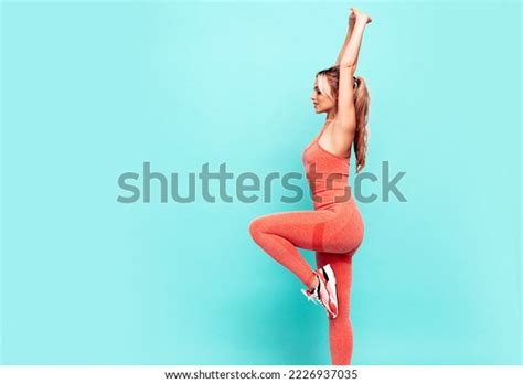 Sexy Fitness Smiling Woman Pink Sports Stock Photo 2226937035 ...