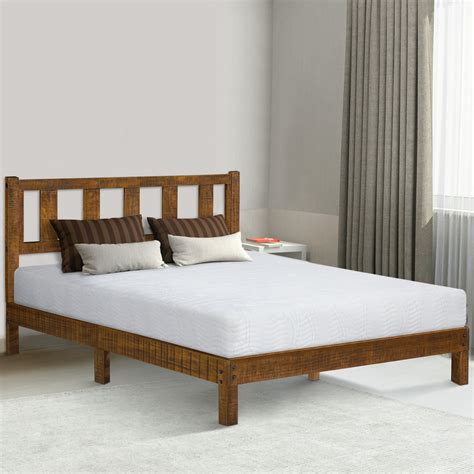 GranRest 14 Inch Deluxe Solid Wood Platform Bed with Headboard, Full - Walmart.com - Walmart.com