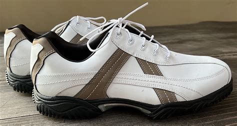 FootJoy FJ Contour Series Golf Shoes Men Size 11M White Brown Leather ...