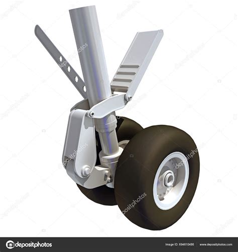 Aircraft Landing Gear Rendering Model White Background Stock Photo by ...