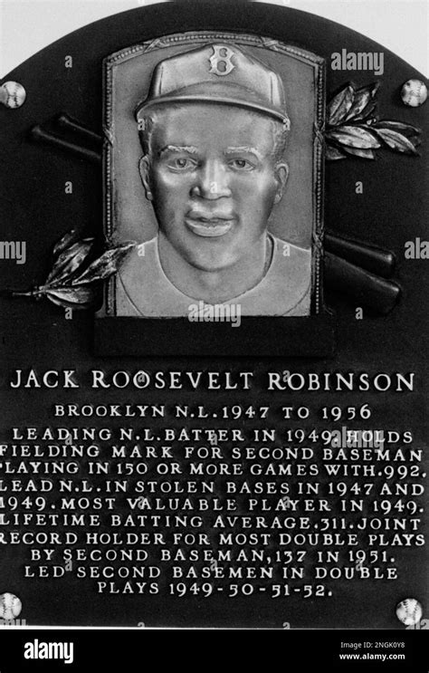 Jackie Robinson, Hall of Fame plaque, National Baseball Hall of Fame ...