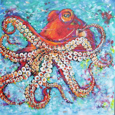 Giant Pacific Octopus Painting by Jyotika Shroff