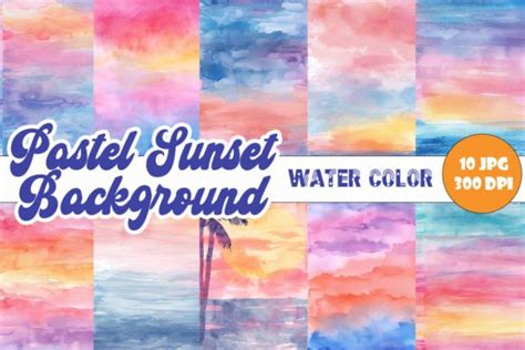 Pastel Sunset Watercolor Background Graphic by Nutty Creations ...