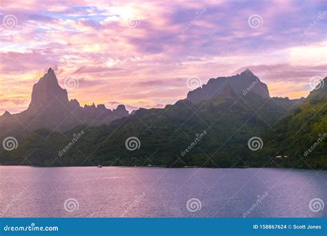 Bora Bora Sunset stock photo. Image of scenic, sunset - 158867624