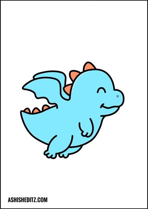 Step by step easy cute dinosaur drawing Tutorial