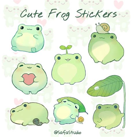 Cute Frog Sticker Pack waterproof - Etsy