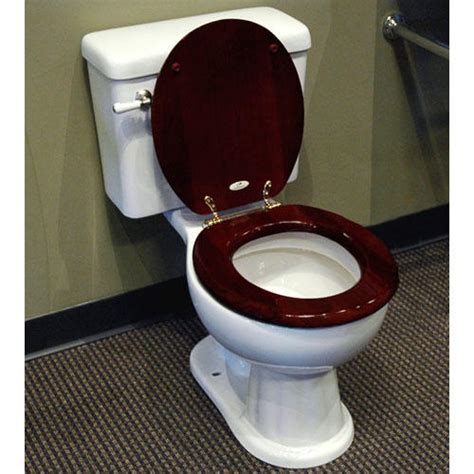 Luxury Toilet Seat With Standard Hinges - Mahogany - Bathroom