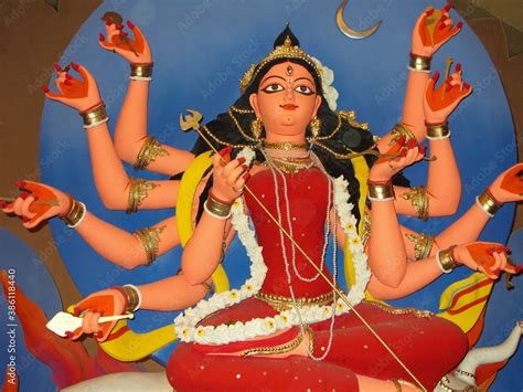 durga idol of kolkata durga puja festival Stock Photo | Adobe Stock