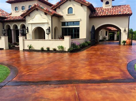 Stained concrete driveways is an easy way to to enhance your home with ...