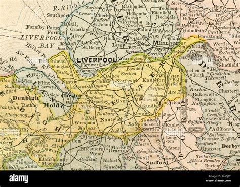 Original old map of Chester County from 1884 geography textbook Stock ...