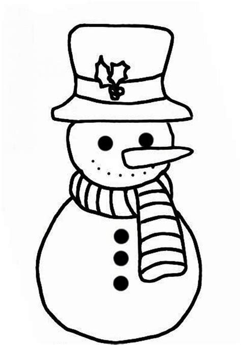 Winter Coloring, Simple Snowman Coloring Pages For Kids Free: Snowman ...