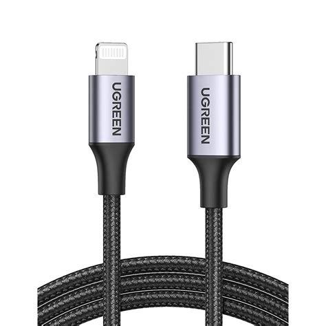 UGREEN USB C to Lightning 3 Feet 90 Degree Cable - Black