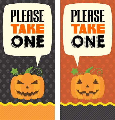 4 Best Images of Printable Halloween Candy Signs - Printable Please Take One Halloween Sign ...