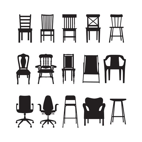 Chair silhouette collection 11350282 Vector Art at Vecteezy