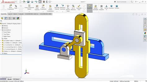 Solidworks tutorial | slider crank mechanism in solidworks - YouTube