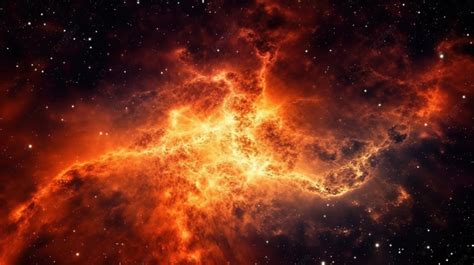 A 3d Rendering Of An Orange Nebula In A Vibrant Galaxy Background, Milky Way, Galaxy Universe ...