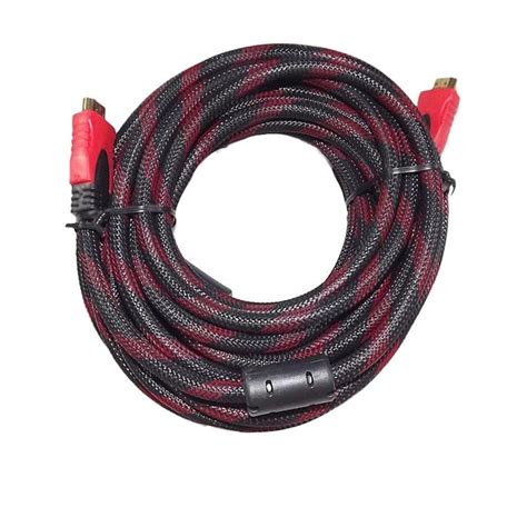 Red Wired 10 Meter Long HDMI To HDMI Nylon Cable | Lazada PH