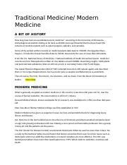 Traditional Medicine vs Modern Medicine - Traditional Medicine/ Modern ...