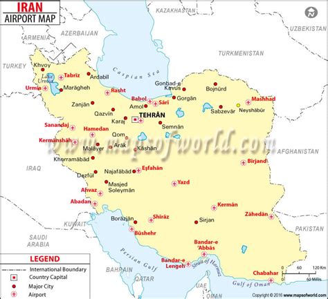 Airports in Iran, Iran Airports Map