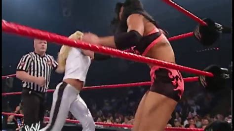 Trish Stratus vs Victoria Victoria Cracks Trish's Skull - YouTube