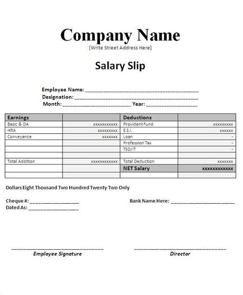 Salary Slip - 10+ Examples, Format, Pdf