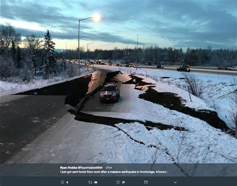 Social media pictures of Alaska earthquake damage