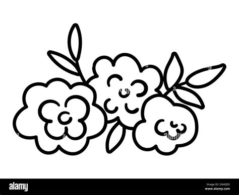 Vector black and white floral horizontal decorative element. Line illustration with rose flowers ...