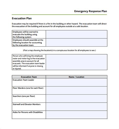 Sample Emergency Response Plan Template - 9+ Free Documents in PDF, Word