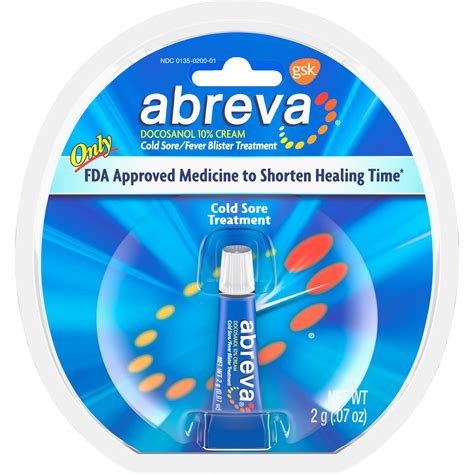 Abreva Docosanol 10% Fever Blister and Cold Sore Treatment, 0.07 oz - Walmart.com