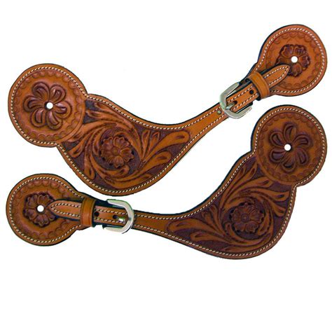 Western Spur Strap w/Foral Design | HorseLoverZ