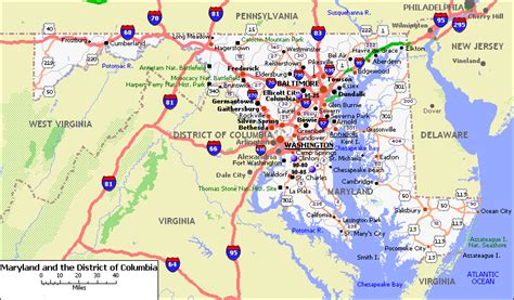 Maryland County Map With Roads