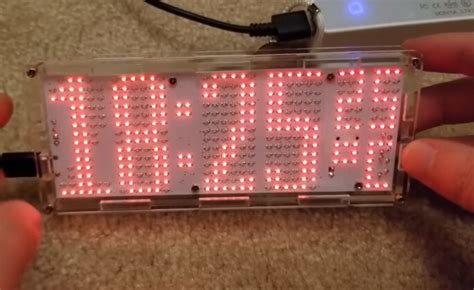 DIY Kit Red LED Dot Matrix Clock with Acrylic Shell - SMD Soldering Practice