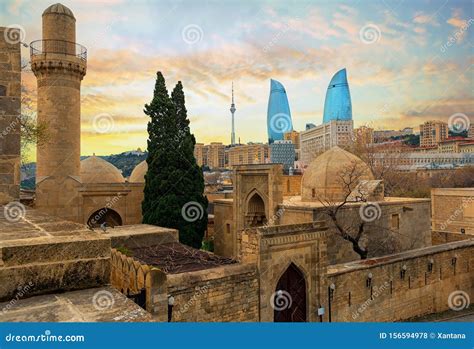 Old and Modern Architecture in Baku City, Azerbaijan Stock Photo - Image of sheher, culture ...