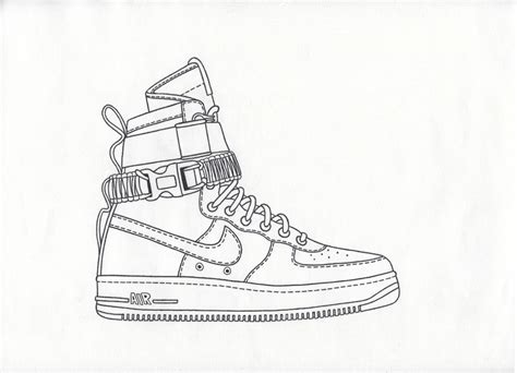 Nike Air Force 1 Sketch at PaintingValley.com | Explore collection of ...