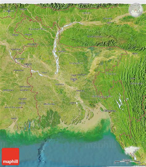 Satellite 3D Map of Bangladesh